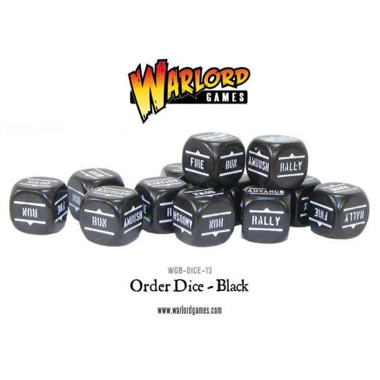 Bolt Action Orders Dice - Black (12) , WGB-DICE-13