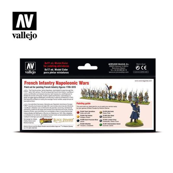 Vallejo - 70.164 ,French Infantry Napoleonic Wars , 8×17 ml