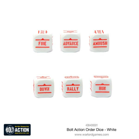 Bolt Action White Order Dice pack , 408400001