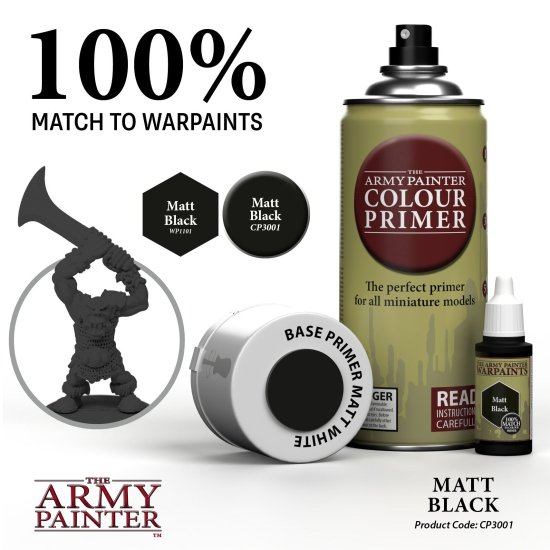 Army Painter 3001 Primer Matt Black Spray 400ml