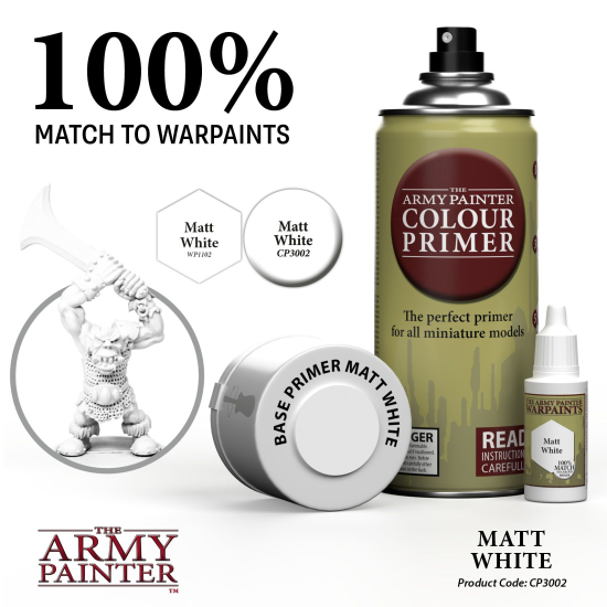 Army Painter 3002 Primer Matt White Spray 400ml