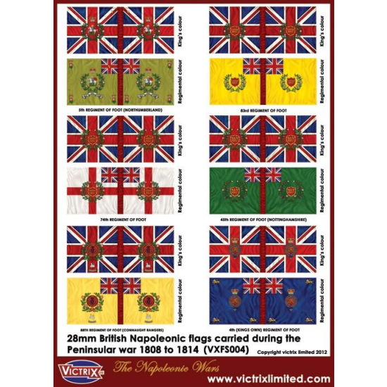British Napoleonic A4 flag sheet (Peninsular) 1 , Victrix