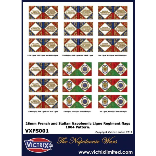 French and Italian A4 1804 issue infantry flags , Victrix