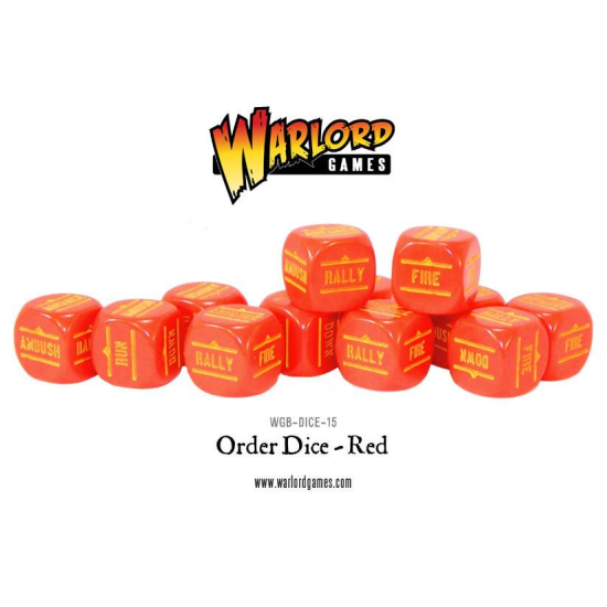 Bolt Action Orders Dice - Red (12) , WGB-DICE-15