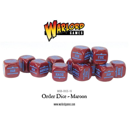 Bolt Action Orders Dice - Maroon (12) , WGB-DICE-16