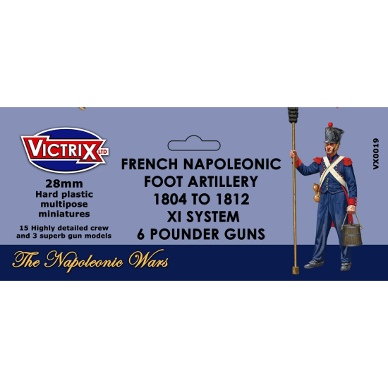 8mm French Napoleonic Artillery 1804 to 1812 XI System with 6pdr guns , Victrix