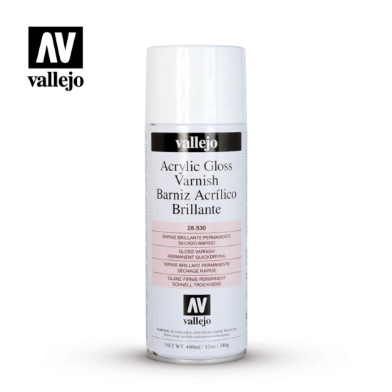 Vallejo 28.530 Acrylic Gloss Varnish - Lakier błyszczący w sprayu