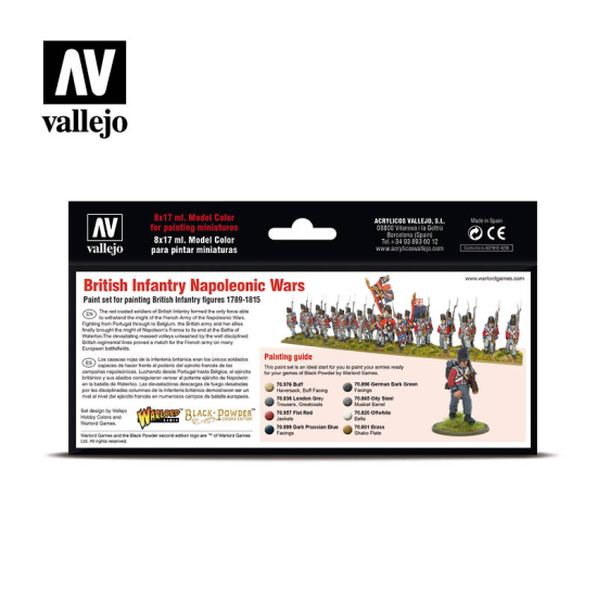 Vallejo 70.163 , British Infantry Napoleonic Wars , 8×17 ml